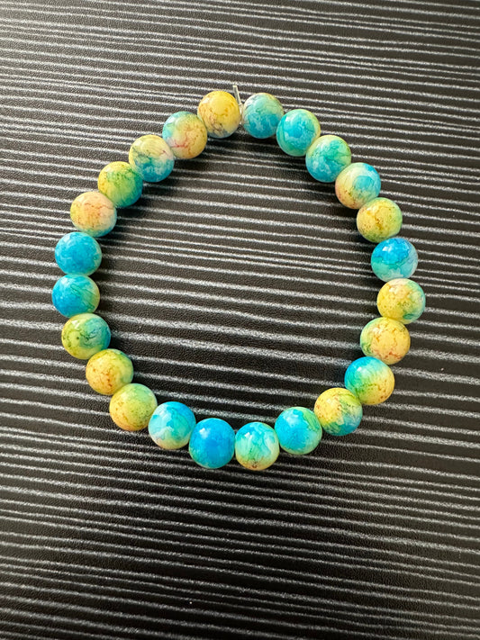 Blue/Yellow Beaded Bracelet