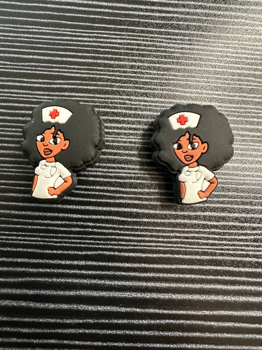 Afro Nurse Croc Charms