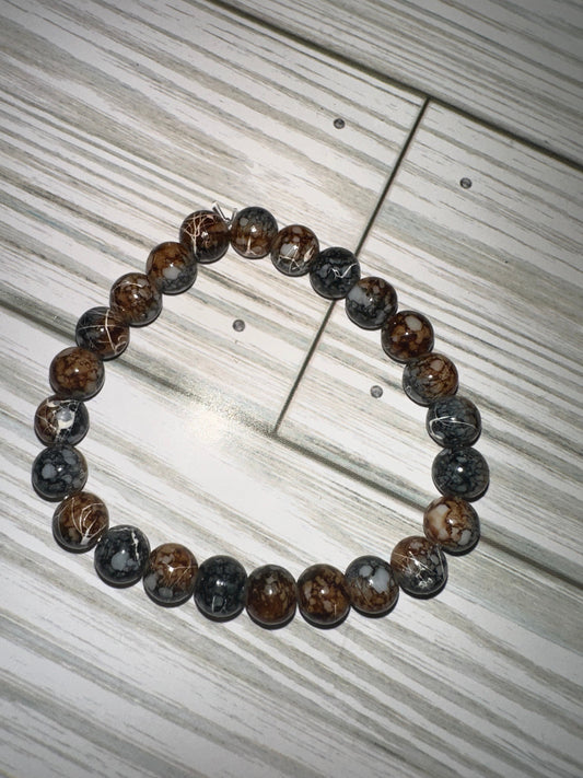 Black and Brown Beaded Bracelet